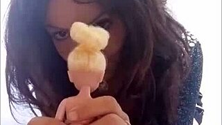 playing with my favorite doll's beautiful tits