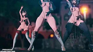 Kırmızı lezzet bikini dansı Amber ve Lisa ile?