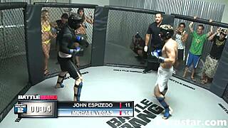 kelly divine gets facial after wild wrestling sex