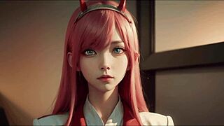 AI Generated ZeroTwo Nude in Hentai Anime Scene