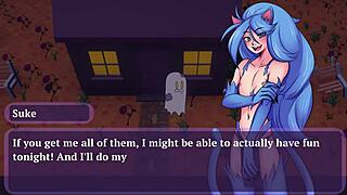 bunny maid in halloween hentai puts duster in butt for anal fun