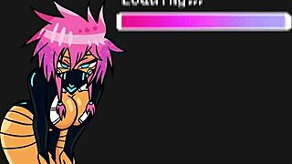 Neon sperm feast with deepthroat blowjob gagging pussy fingering to creampie orgasm