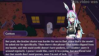 bunny maid in halloween hentai puts duster in butt for anal fun