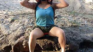 Found a slut in the countryside, led to river sex in cabin?