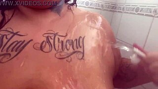 I'm seein Mary Jhuana testin the showerhead in her ass