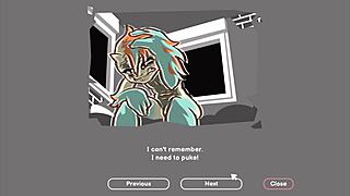 In Odymos LGBT Hentai Game Ep 7, sexy characters explore consent in masturbation scenes