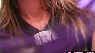 Teen blonde teases with panties over her tight wet pussy.