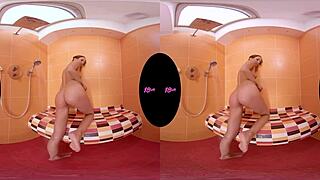 shocking teen lexi layo in shower vr blowjob
