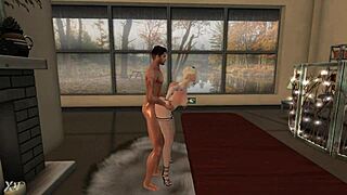 M22 Cute 3D Girl Plays Game At Desk With Big Tits