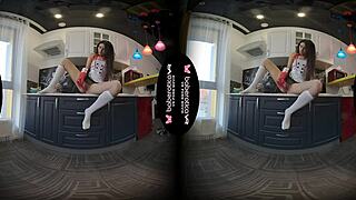 Angel Kriss Masturbates With Toys In Kitchen VR