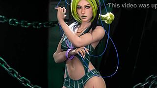 Jolyne sex doll fucked with toys in milf anime hentai.