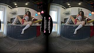 Angel Kriss Masturbates With Toys In Kitchen VR