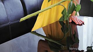 18 virgin hottie fulfills sex fantasies with toys and fingering