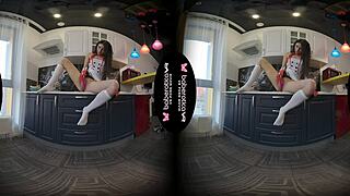 Angel Kriss Masturbates With Toys In Kitchen VR
