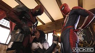 Spideypool Returns - Deadpool and Spiderman Bang Monica Rambeau Hard