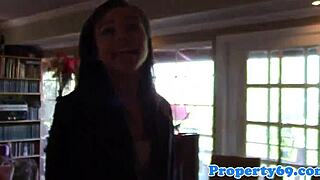 POV video of ebony realtor getting fucked doggystyle during house tour