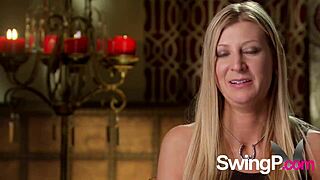 kinky swingers engaging in a wild orgy at the red room