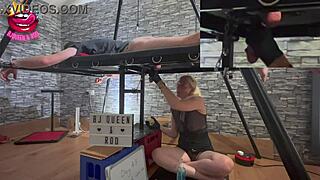 Unlocking chastity on the milking table for multiple ruined orgasms