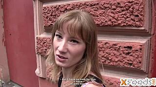 Dudcast dude bangs skinny blonde teen bent over on camera  