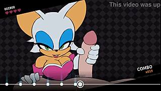 rouge the bat plays a game with big cock