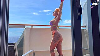 at the end of the year on cruise, we fucked on the cabin balcony