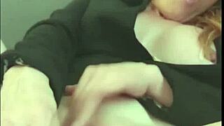 Curvy blonde mature secretary indulges in pleasure with extra-large dildo