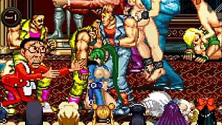 Sophitia battles in the tower of babel orgy.