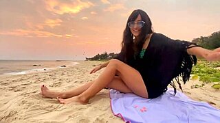 Sexy Beauty Girl Enjoys Beach Vibes and Pure Joy