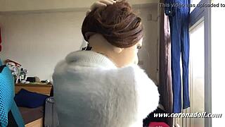 24-hour challenge in rubber doll kigurumi with hood and heels.