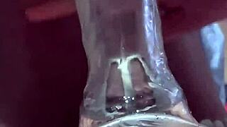 my caged cock gets teased and denied in fleshlight sleeve