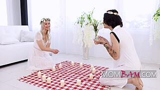 The stepmom tricks her husband by having sex with him thinking it's his