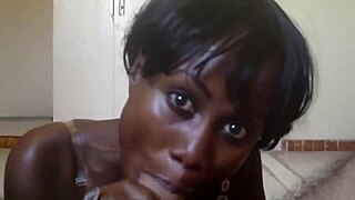 Ebony receives artistic cumshot finish