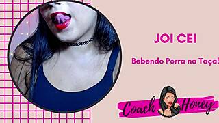 Bebendo leitinho na taça joi cei punheta guiada 4