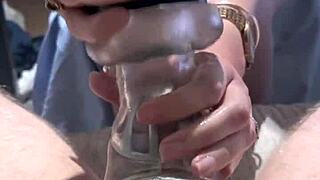 my caged cock gets teased and denied in fleshlight sleeve