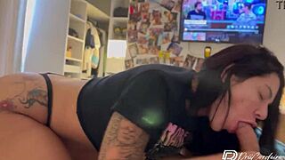 This naughty married latina babe rode the big cock in lingerie! 😍