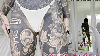 Melody radford tries on pink micro bikini with chain in haul