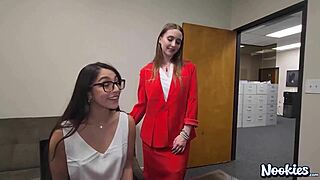 office threesome heats up with laney grey and madison wilde