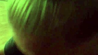 Is this milf wife sucking cock provocatively in the bedroom?