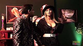 Girls take turns playing with a hard dick