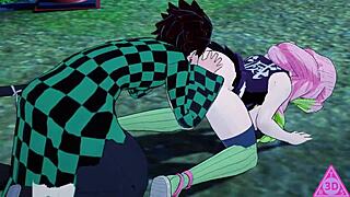 tanjiro and mitsuri in hentai sex with blowjob and cumshot