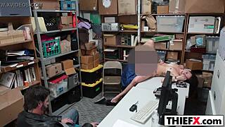 Teen Thief Punished With Blowjob On Monster Cock At Work!