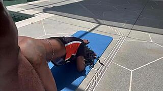 Ebony teen bent over in doggystyle webcam fuck