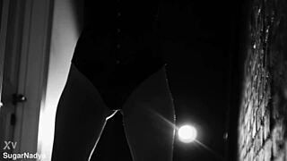 i watch sugarnadya dance chicly in black and white lingerie