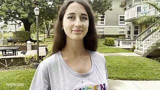 She walks down the street with cum dripping from her face