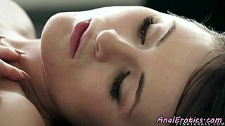 Buttfucking euro beauty gets jizzed on ass, small tits and missionary.