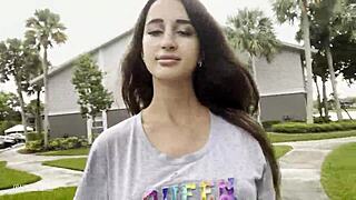 She walks down the street with cum dripping from her face