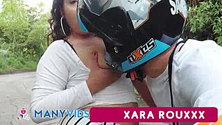 Showing my big tits on Colombian public roads