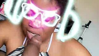 Step Mom Gives Deep Throat to Big Black Cock Before Husband Arrives