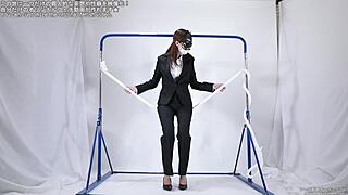 A Woman Masturbating Over A Rope In A Fetish Scene