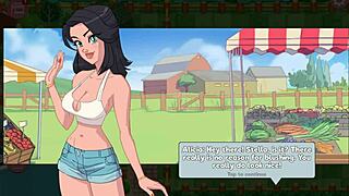 In This Booty Farm Hentai Game, The Sexy Brunette And Redhead Get Blowjobs On The Ranch